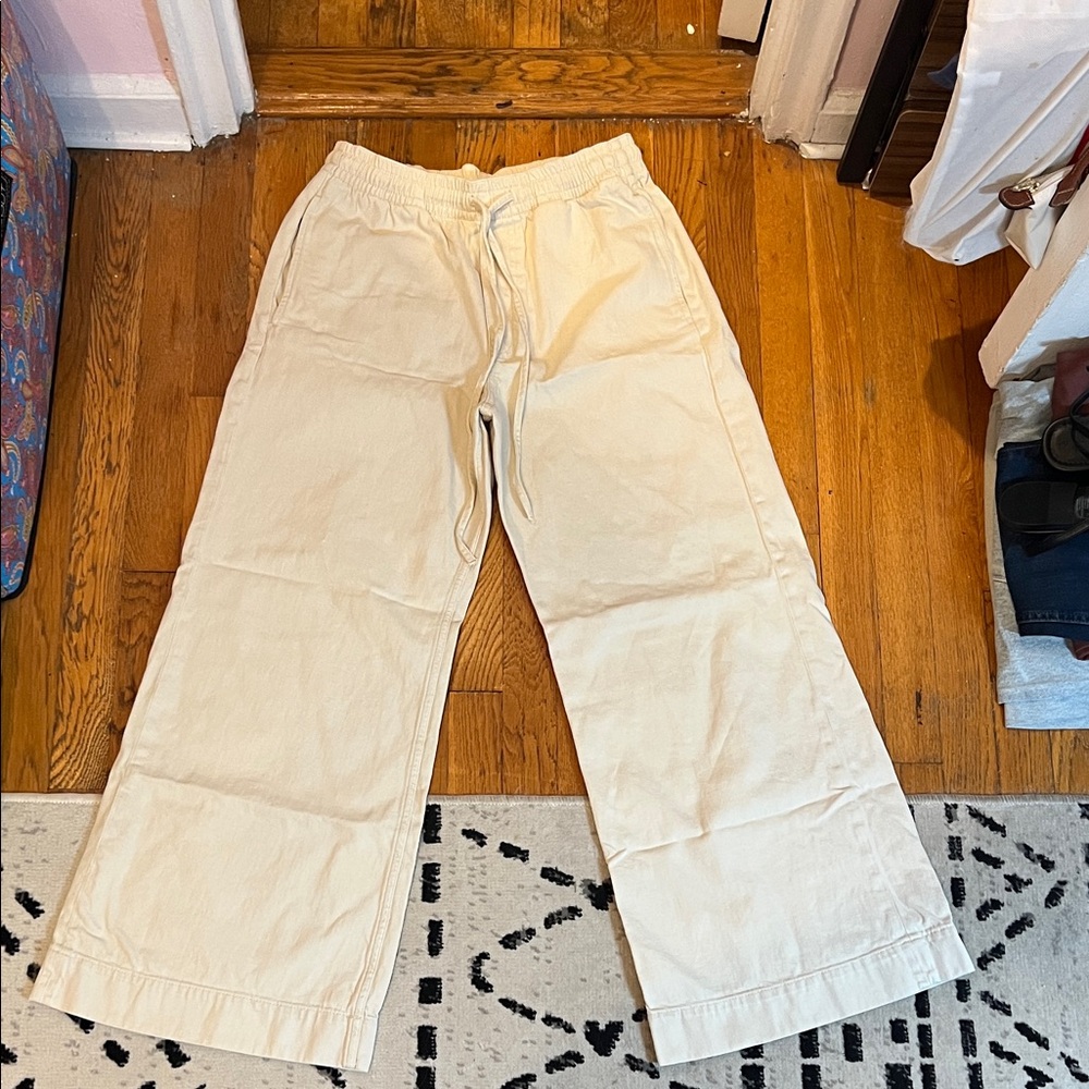 COS wide leg drawstring Cream Pants